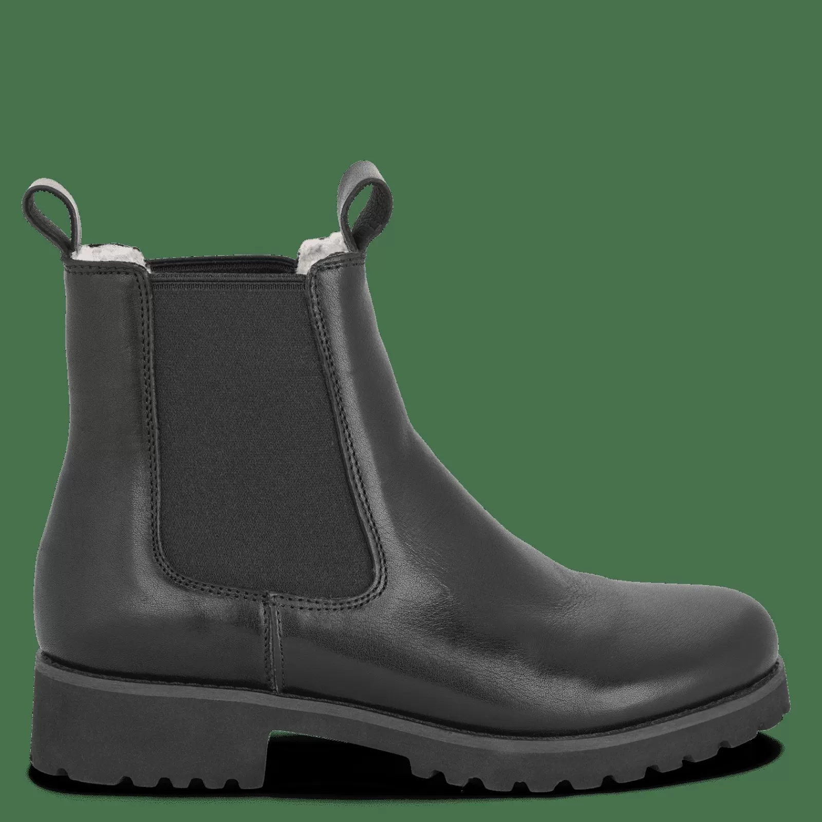 Chelsea Boots>Green Comfort Strike Siffe - Sort