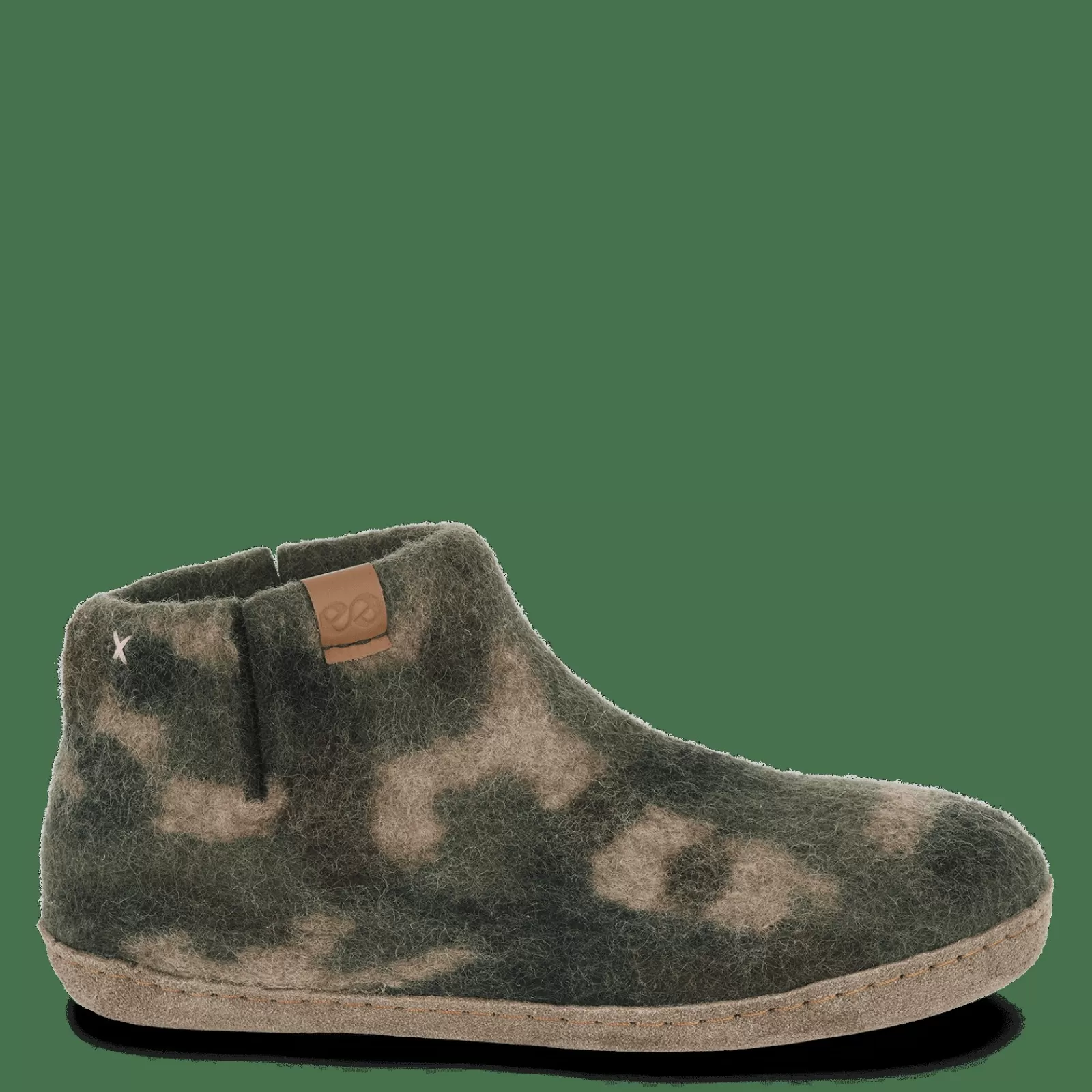 Hjemmesko Med Skindsål>Green Comfort Wool Everest - Mix Olive