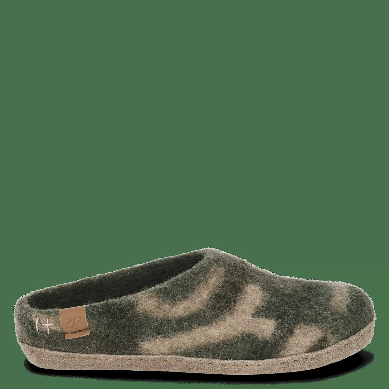 Hjemmesko Med Skindsål>Green Comfort Wool Makalu - Mix Olive