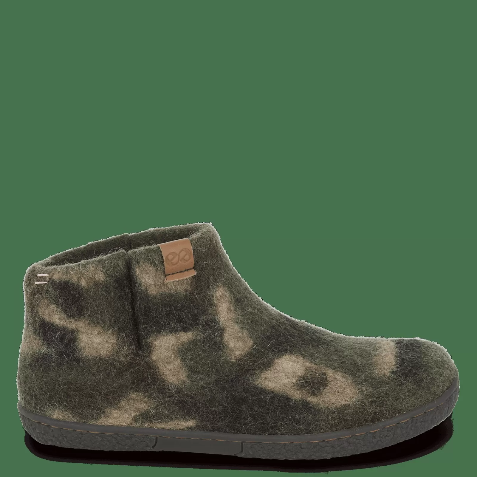 Hjemmesko Med Gummisål>Green Comfort Wool Nepal - Mix Olive